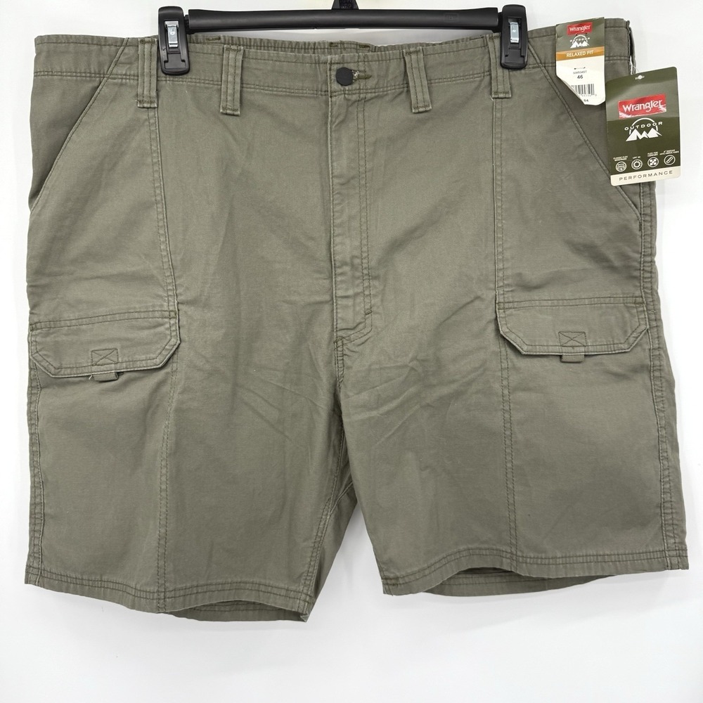 Wrangler Cargo Shorts Mens 46 Green Outdoor Performance Relaxed NW934ST